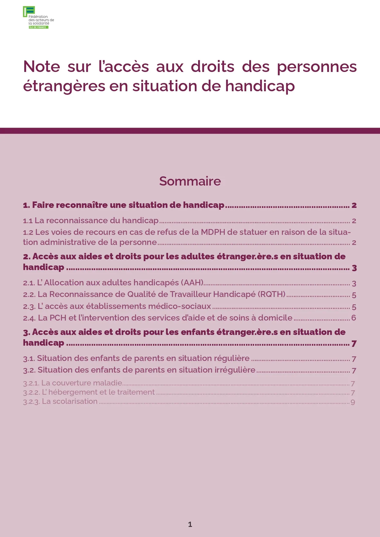 Publication d’une note sur l’accès aux droits des personnes étrangères en situation de handicap