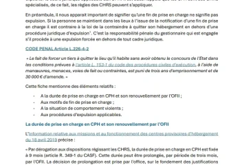 Fins de prise en charge et expulsion en CPH