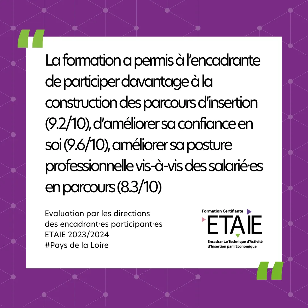 La promo ETAIE (Encadrant·e Technique d’Activité d’Insertion par l’Economique) 100% diplômée !