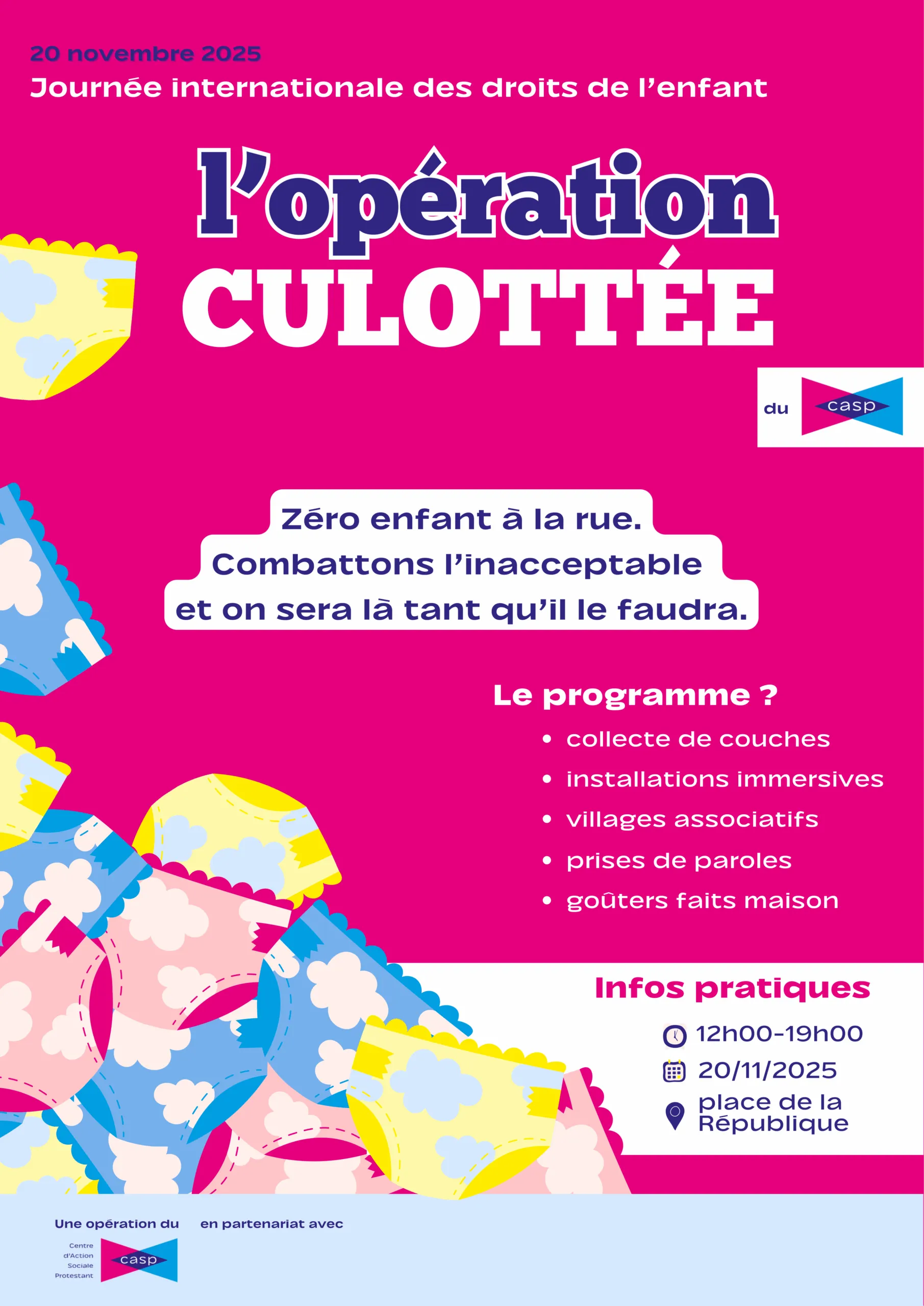 20 novembre, journée internationale des droits de l’enfant – rejoignez l’opération culottée