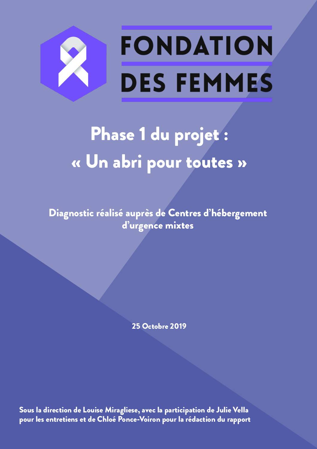 Projet #UnAbriPourToutes : audit sur la situation des femmes dans les centres d’hébergement mixtes