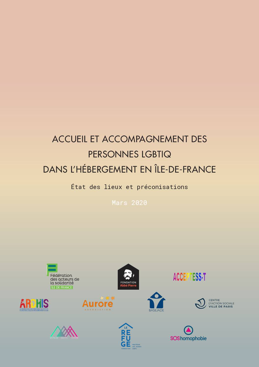 Accueil et accompagnement des personnes LGBTIQ dans l'hébergement en IdF