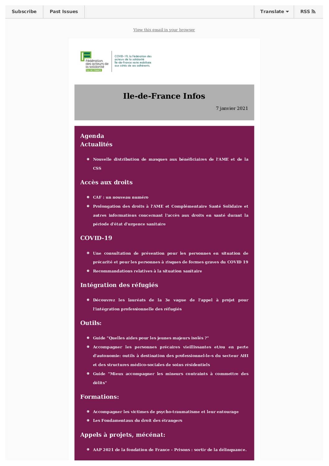 Ile-de-France Infos 7 janvier 21