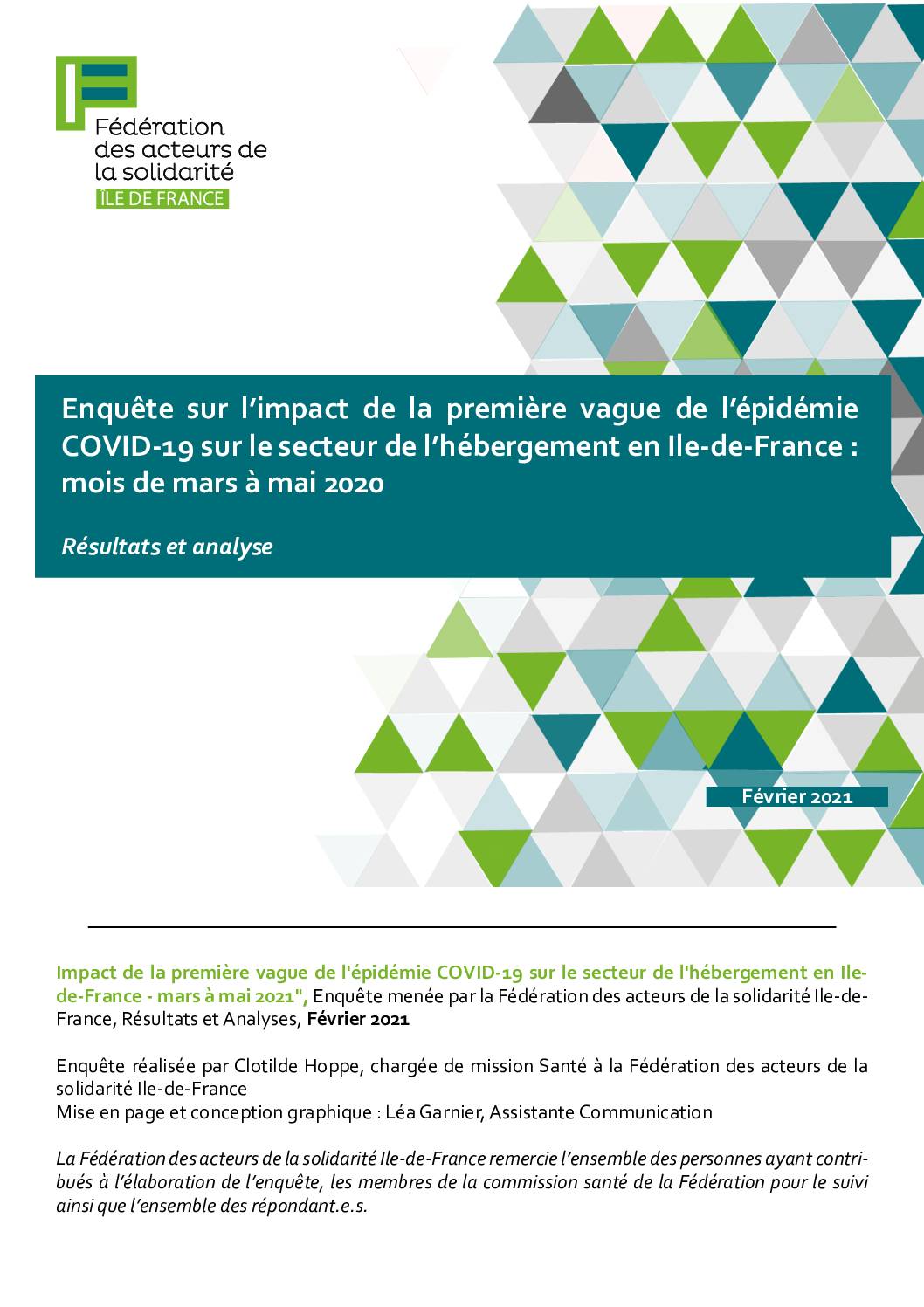 Résultats enquête FAS IdF sur l'impact de la première vague de l'épidémie COVID-19 sur le secteur de l'hébergement