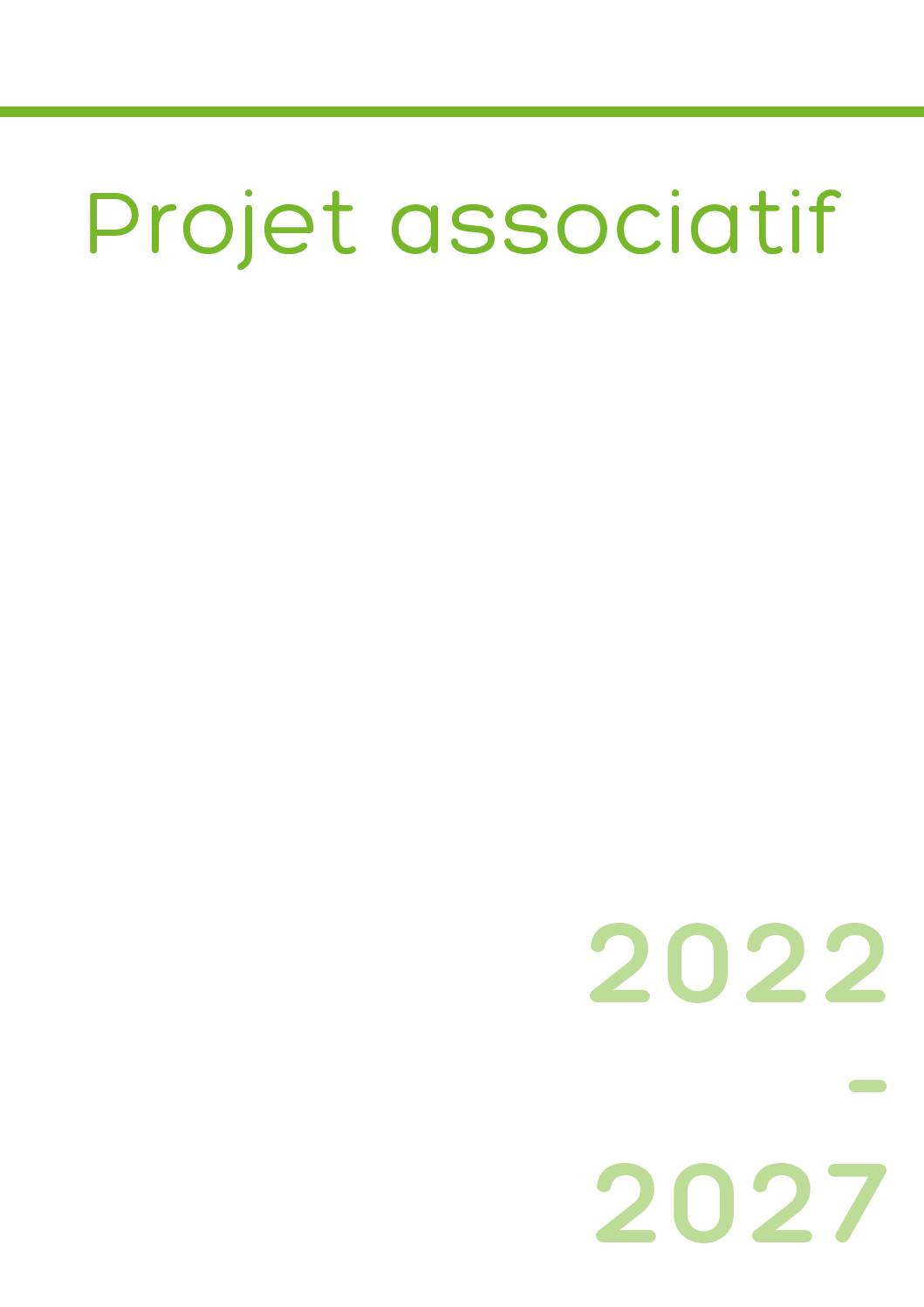 Projet fédéral 2022-2027