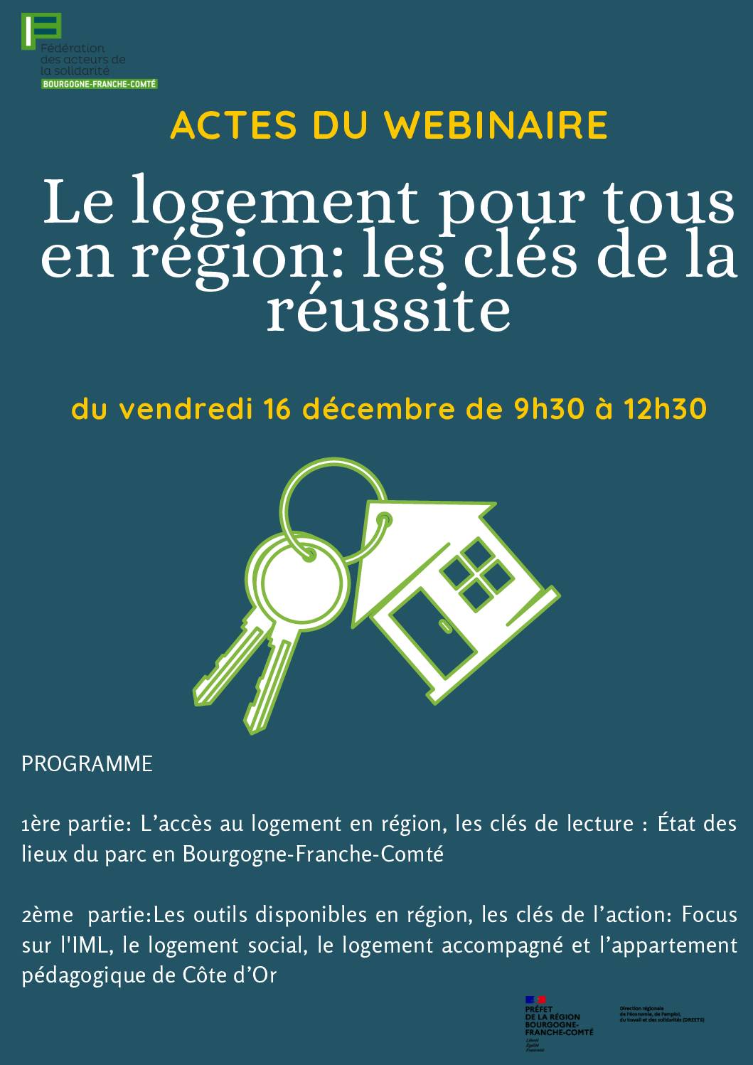 Webinaire du 16 décembre 2022: Le logement pour tous en région: les clés de la réussite