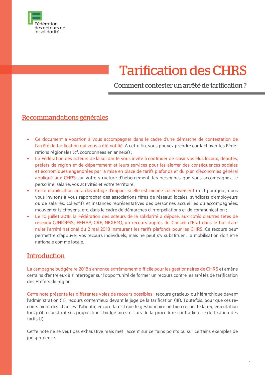 [Vademecum] Tarification des CHRS - Comment contester un arrêté de tarification ?