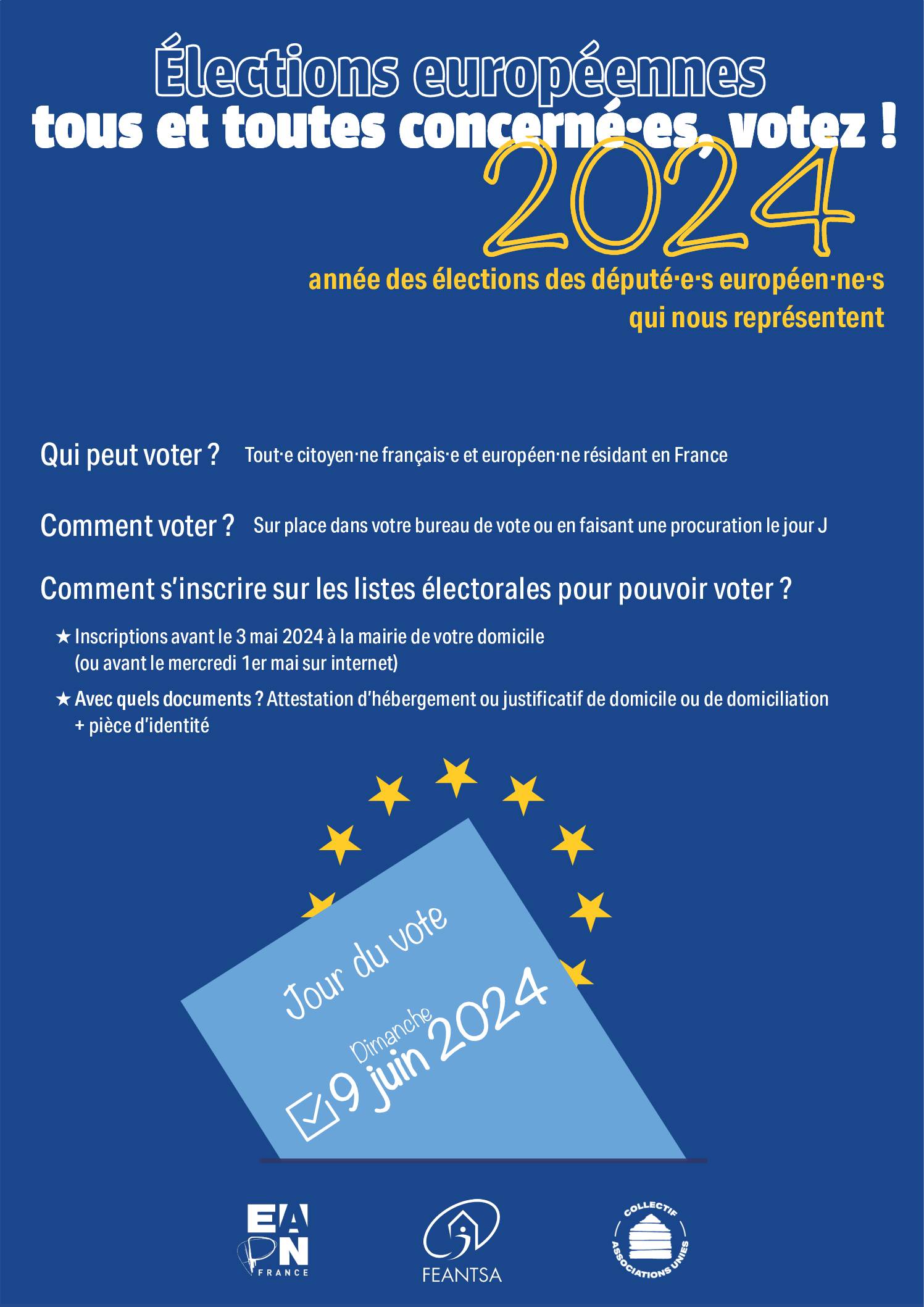 Élections européennes 2024 tous et toutes concerné.es, votez !