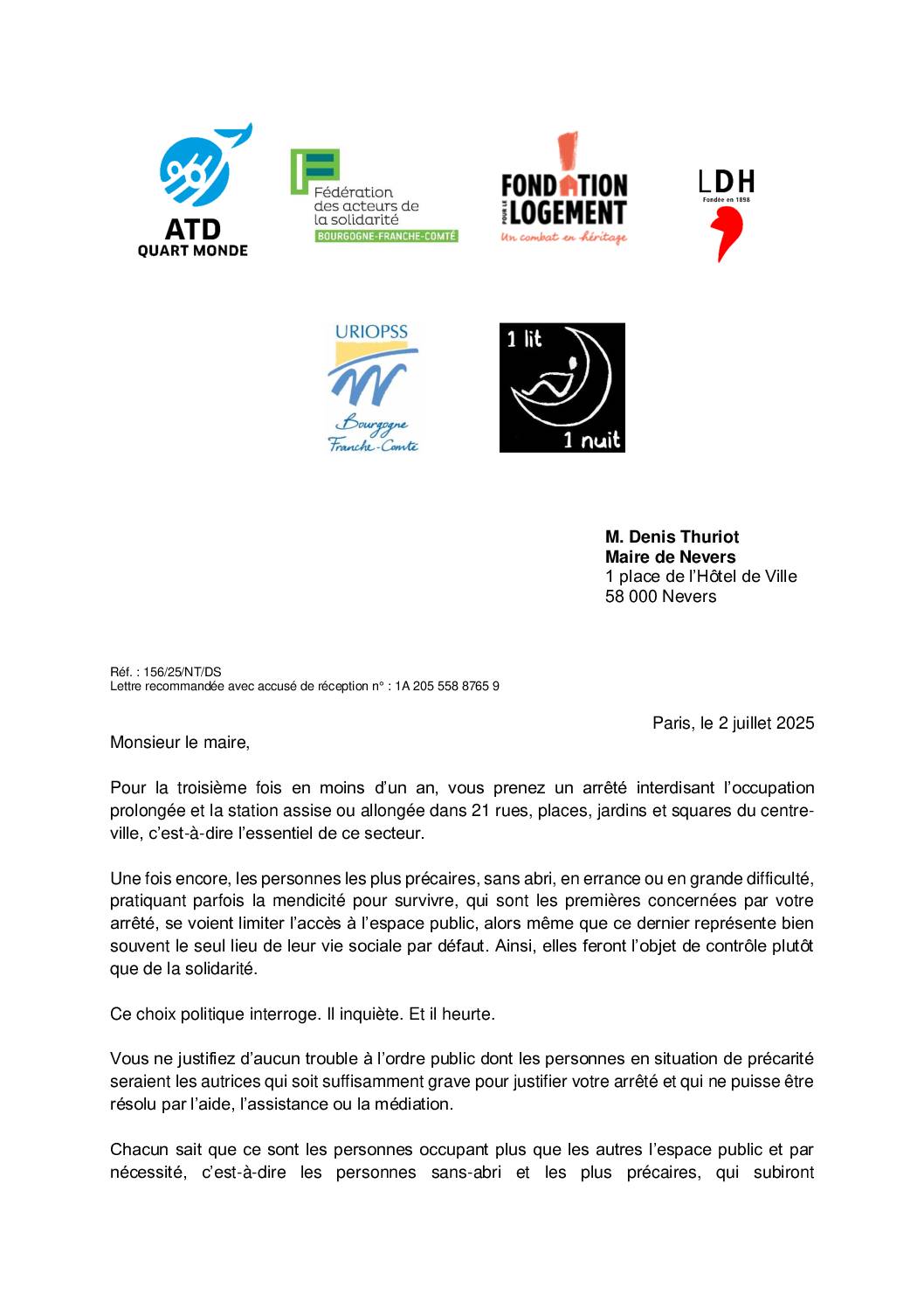 Lettre ouverte au maire de Nevers