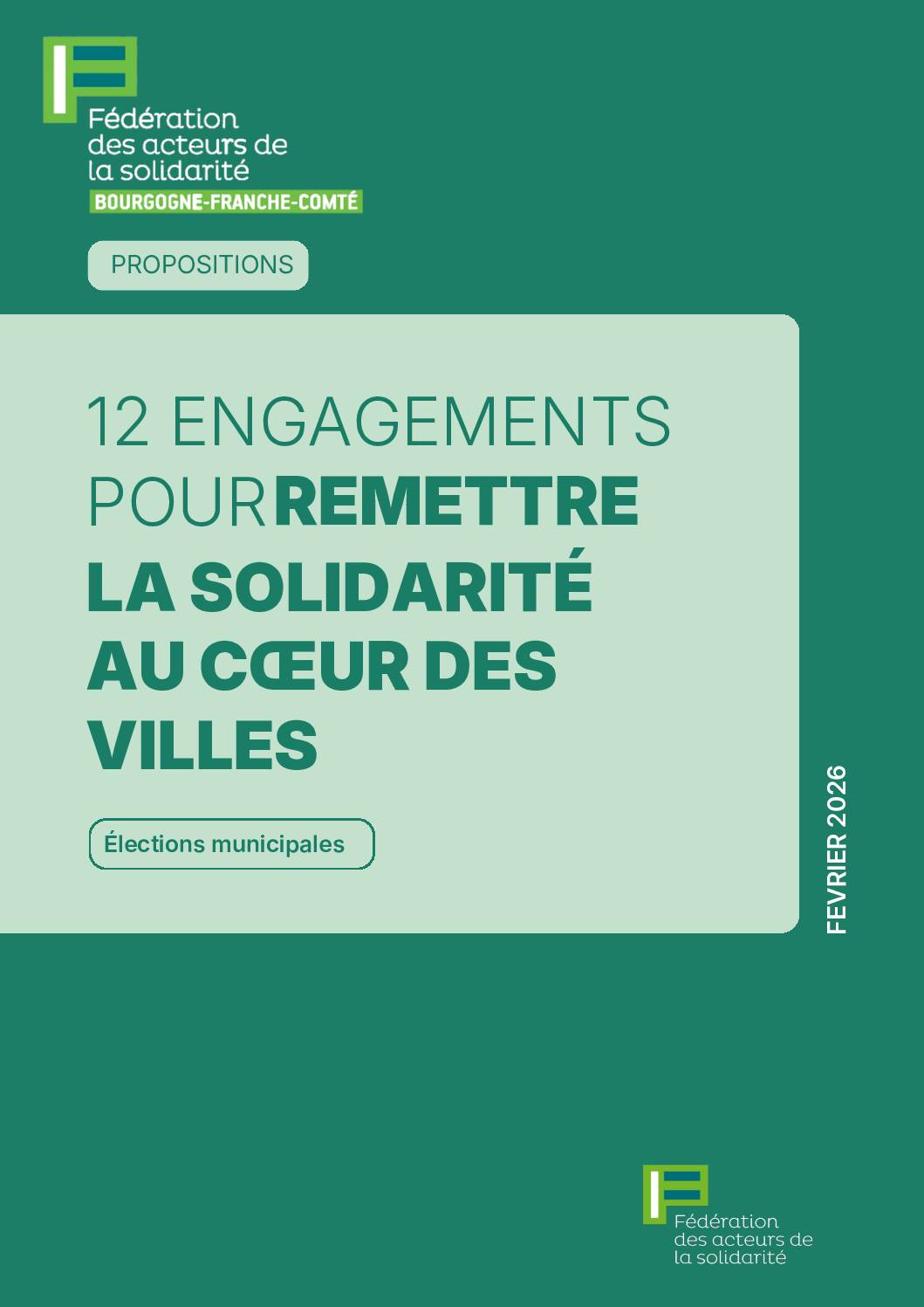 12 ENGAGEMENTS POUR REMETTRE LA SOLIDARITÉ AU COEUR DES VILLES